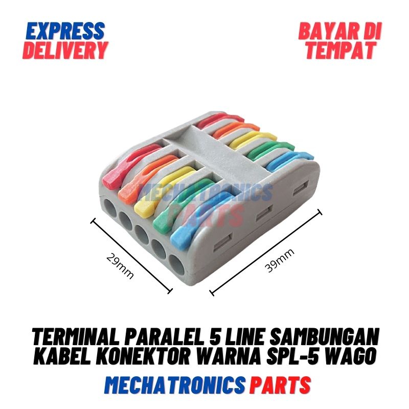 Terminal Paralel 5Line Sambungan Kabel Konektor Connector Warna SPL-5 Wago