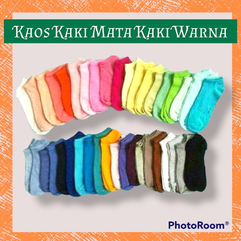 Kaos Kaki Wanita Warna Cerah Polos Pendek Semata Kaki