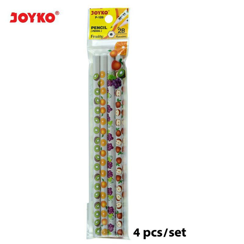 

Pencil Pensil Joyko P-109 Motif Fruity Buah 1 Set Isi (4pcs)