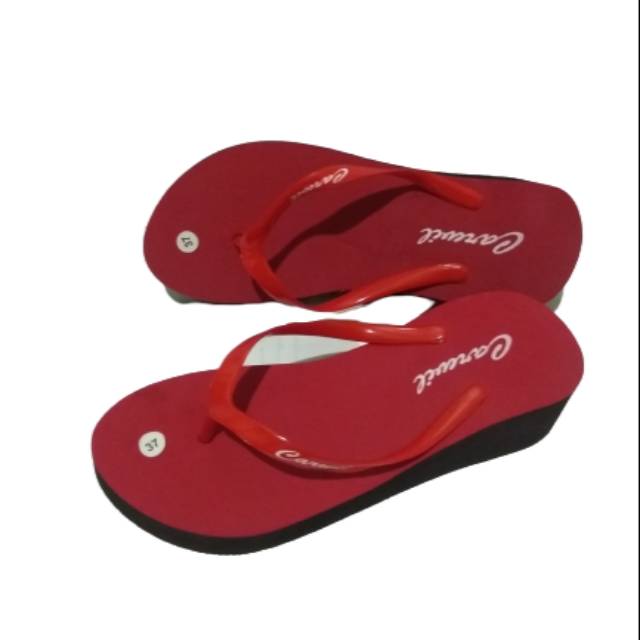 sandal cewek spon  tebel carvile 5cm