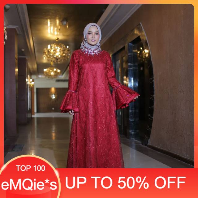 RANKSA BAJU GAMIS BROKAT TILE PAYET MERAH MAROON ABU BIRU MEWAH MURAH MODEL SELEBGRAM ARTIS SYAHRINI