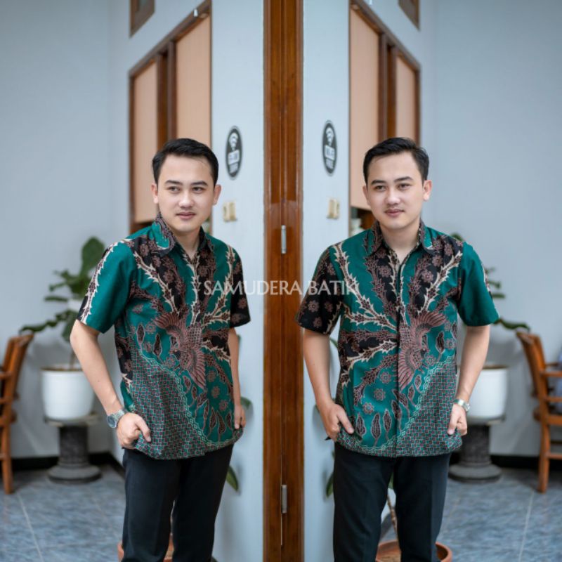 KEMEJA BATIK PRIA LENGAN PENDEK SIZE M L XL XXL HEM BATIK PREMIUM