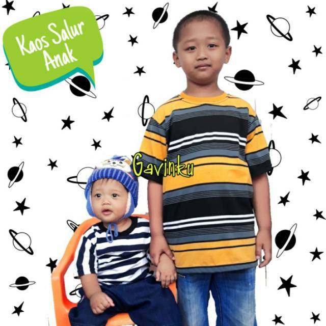 Kaos Anak Laki Laki Perempuan Cowok Cewek Motif Salur Belang Oblong Murah 1 2 3 4 5 6 7 8 9 10 Tahun 11 12 Bulan Thn Th Bl Bln Distro Kekinian Setelan Lengan Pendek