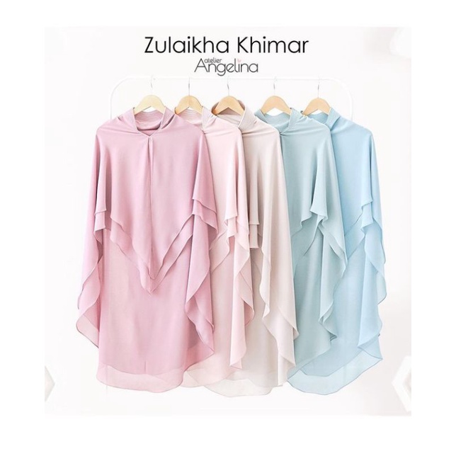 ZULAIKHA KHIMAR DUSTY PINK S HARDPAD DAN FROSTYGREEN