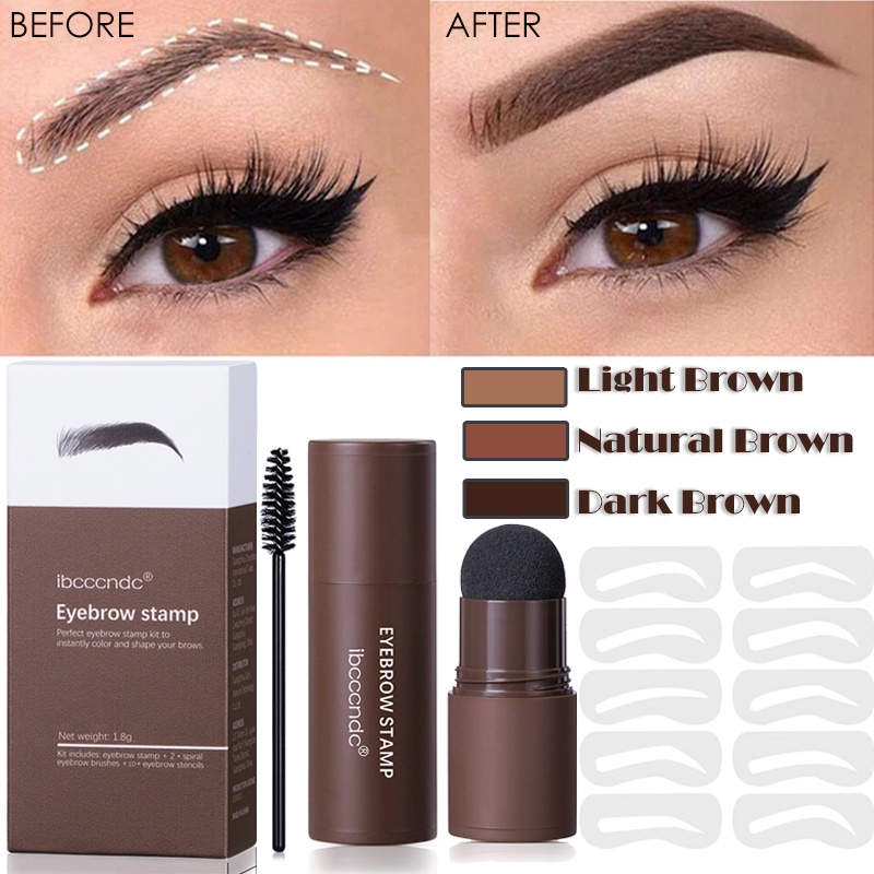 【cetakan alis tali】ALLPHV/Ibcccndc Magic Eyebrow Powder Waterproof 12 Model Cetakan Alis Tali Dan 2 Sikat Alis