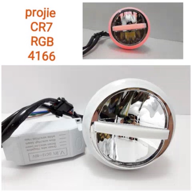 LAMPU UTAMA MOTOR PROJIE LED RGB 4 WARNA JAUH DEKAT HIGH LOW BUKAN PROJIE HID