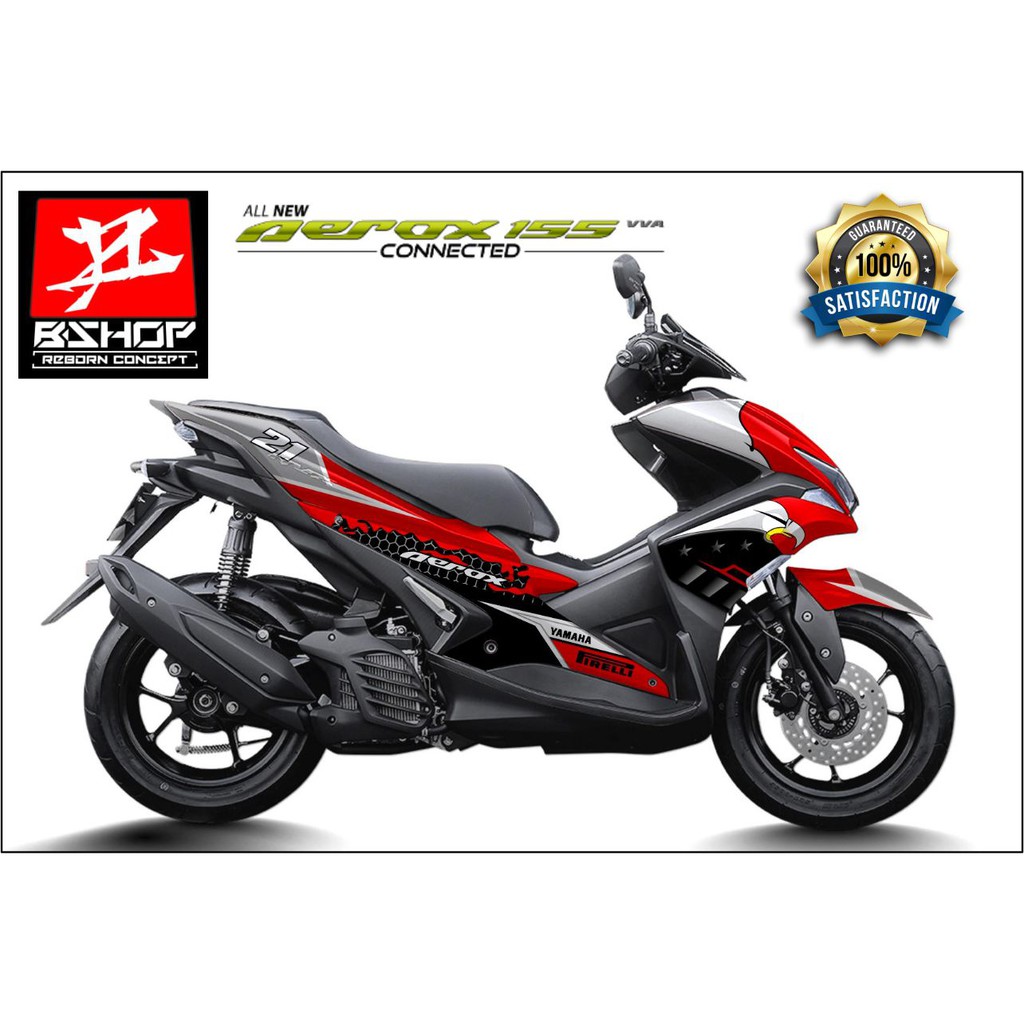 Stiker Decal Full Yamah Aerox Motif Elang Merah