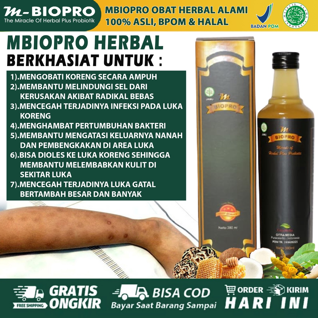 Obat Koreng Paling Ampuh, Obat Kaki Korengan, Buduk, Bekas Luka, Bekas Koreng, Mbiopro Herbal