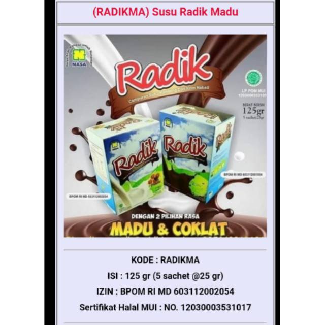 

(RADIKMA) Susu Radik Madu