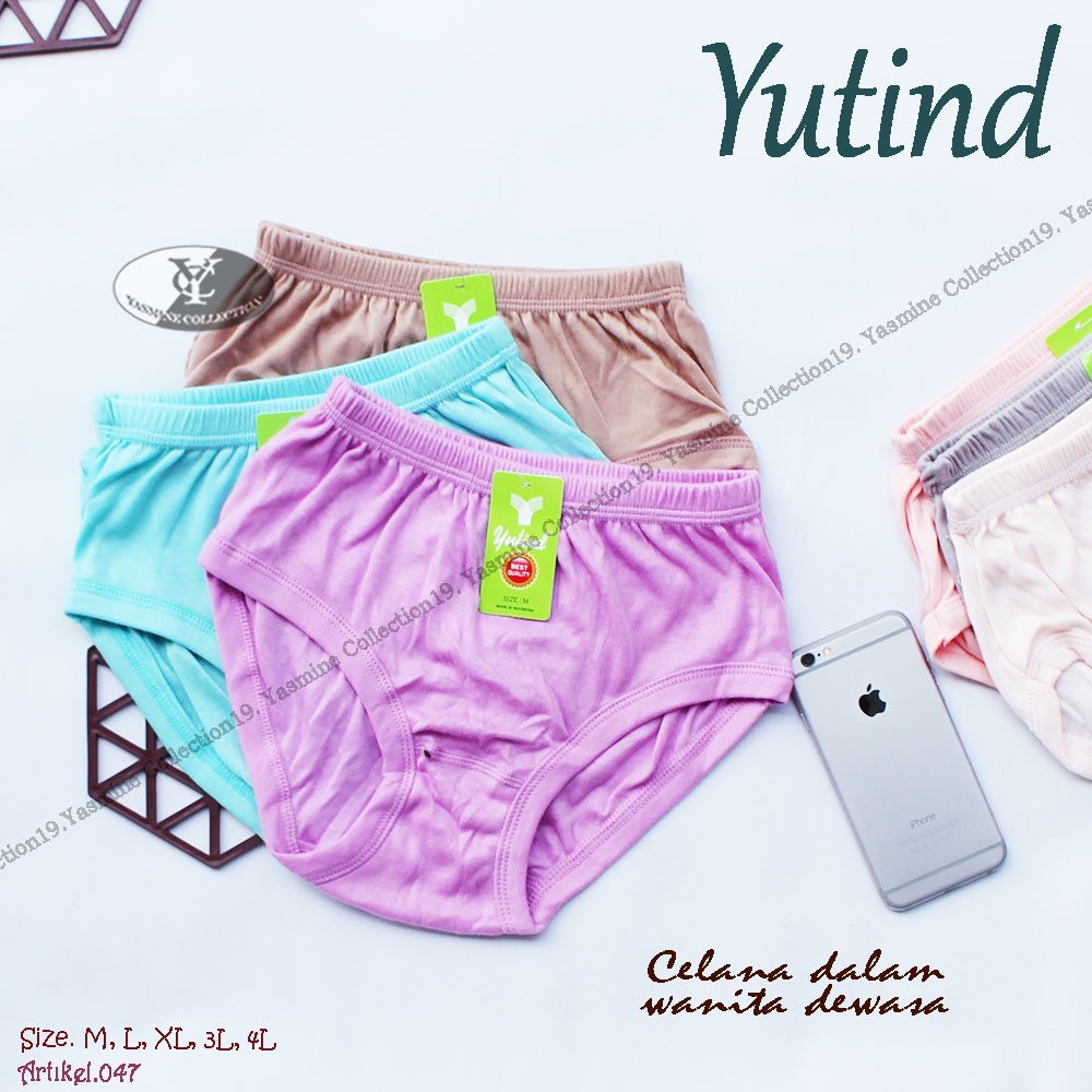 ( 12pc ) CD Yutind 047 | Celana Dalam Wanita Karet Kerut | CD Wanita | CD Jumbo - May Yasmine