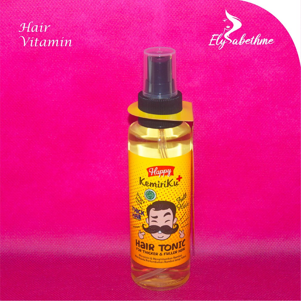 ✿ELYSABETHME✿ Hair Tonic Happy Kemiriku penumbuh rambut kemiri bakar hitam penghitam penutup uban