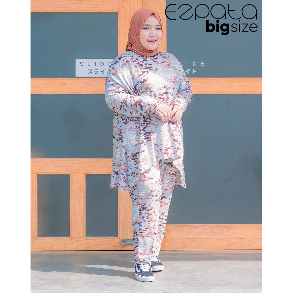 Set Piyama Jumbo Rayon LD 132 cm Serut Pinggang Resleting Dada Busui Friendly Terbaru