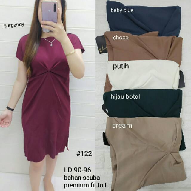 VI123 DRESS LAURA SCUBA DRESS SCUBA PAKAIAN WANITA DRESS IMPORT