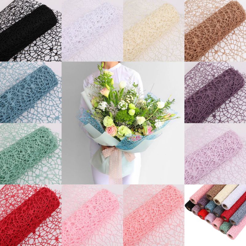 Poly Net Round Korean Mesh Spiderman Roll Kertas Jaring Bulat Buket Hampers Flower Wrapping Paper Circle Kertas Jaring Buket Bunga Kertas Buket Jaring Kertas Bouquet Korean Jaring Circle Mash