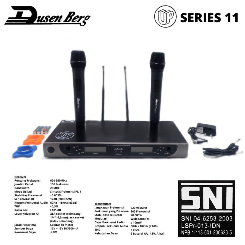 Microphone Wireless DUSENBERG 11 Series 2 Handheld SNI Original