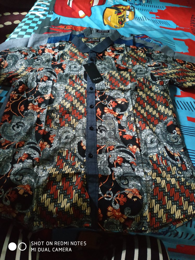 [gridline - R037] Kemeja Batik Pria Katun Lengan Pendek Regular Batik