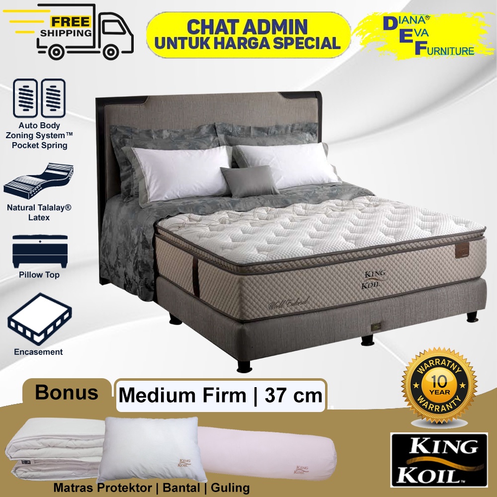 Jual KING KOIL World Endorsed New Series 2021 Full Set Kasur Springbed Shopee Indonesia
