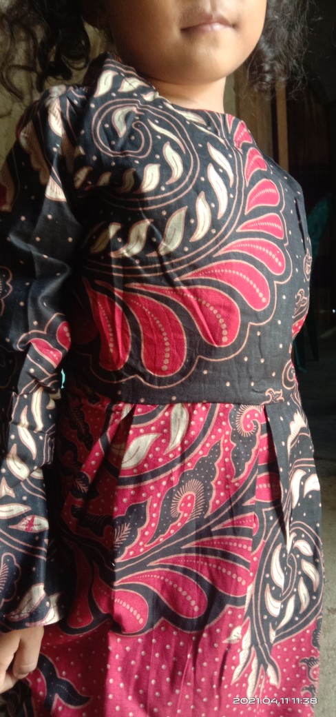 Baru Gamis|tunik|[bisa Cod] Dress Dres Terusan Baju Seragam Batik Anak Perempuan 2836 Balita Tk Sd