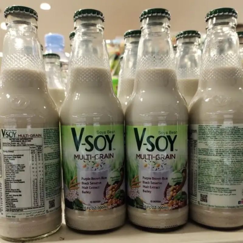 

V-Soy Multi Grain Soya Bean Milk Susu Kedelai Import Kemasan Botol 300ml