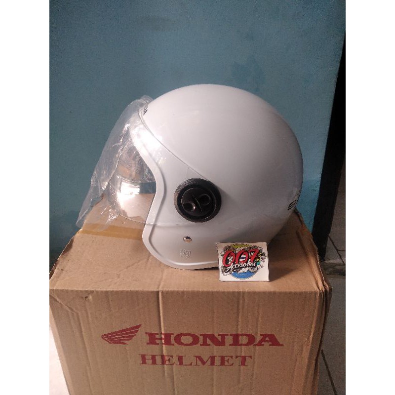 Helm ORI HONDA TRX - S OPEN FACE RETRO SCOOPY WHITE SERIES