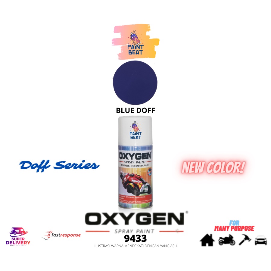 Cat Semprot / Pylox OXYGEN - 9433 Blue Doff 300cc / OXXY