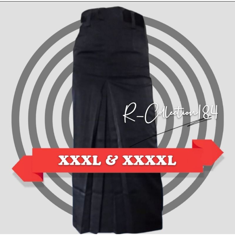 SUPER JUMBO XXXL/L4/3XL, XXXXL/L5/4XL dan XXXXXL/L6/5XL ROK SPAN BELAH TENGAH Rempel Sekolah Kerja Hitam Putih Abu SMA Coklat Pramuka Biru SMP