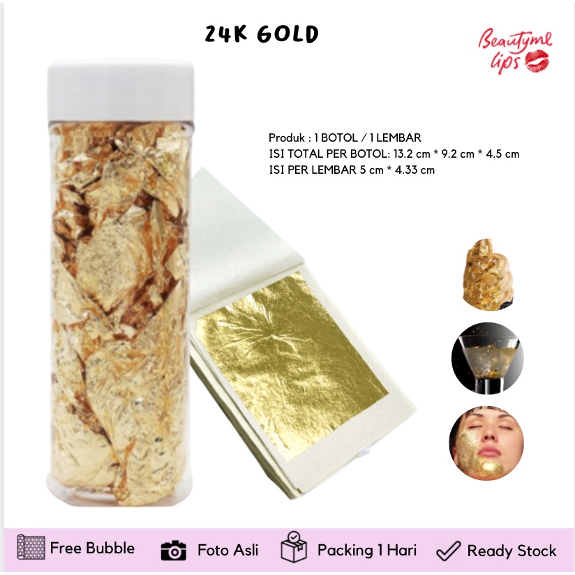 24K Gold Foil Facial Mask Masker Wajah Emas BB Glow Korea READY STOCK