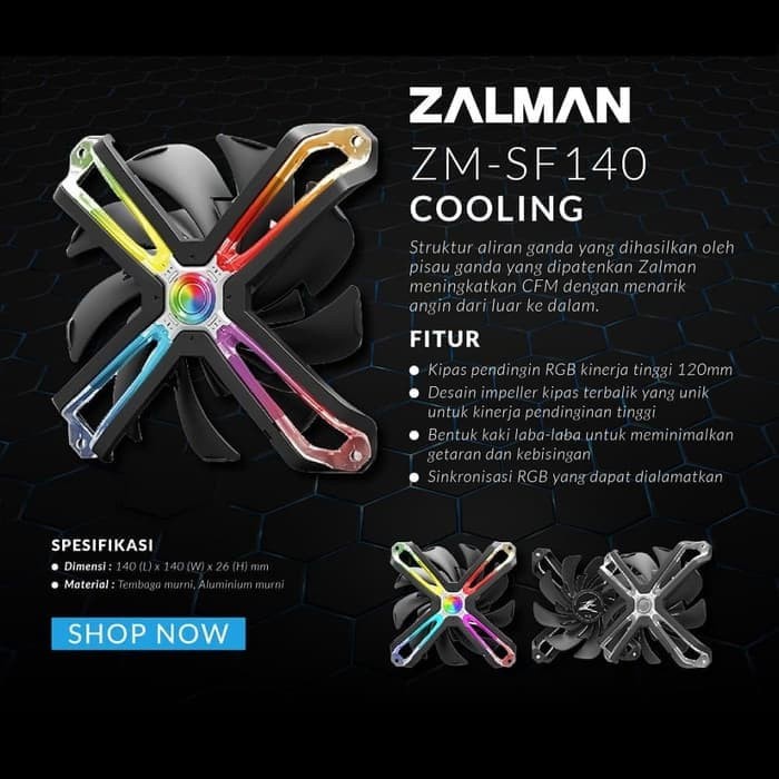 Zalman - ZM-SF140 RGB Cooling Fan with Biomimetics