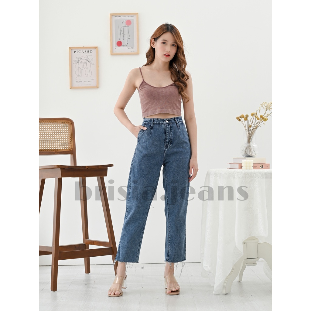BRISIA JEANS - SIDNEY Unfinished Boyfriend Jeans (Highwaist) Size 27-38