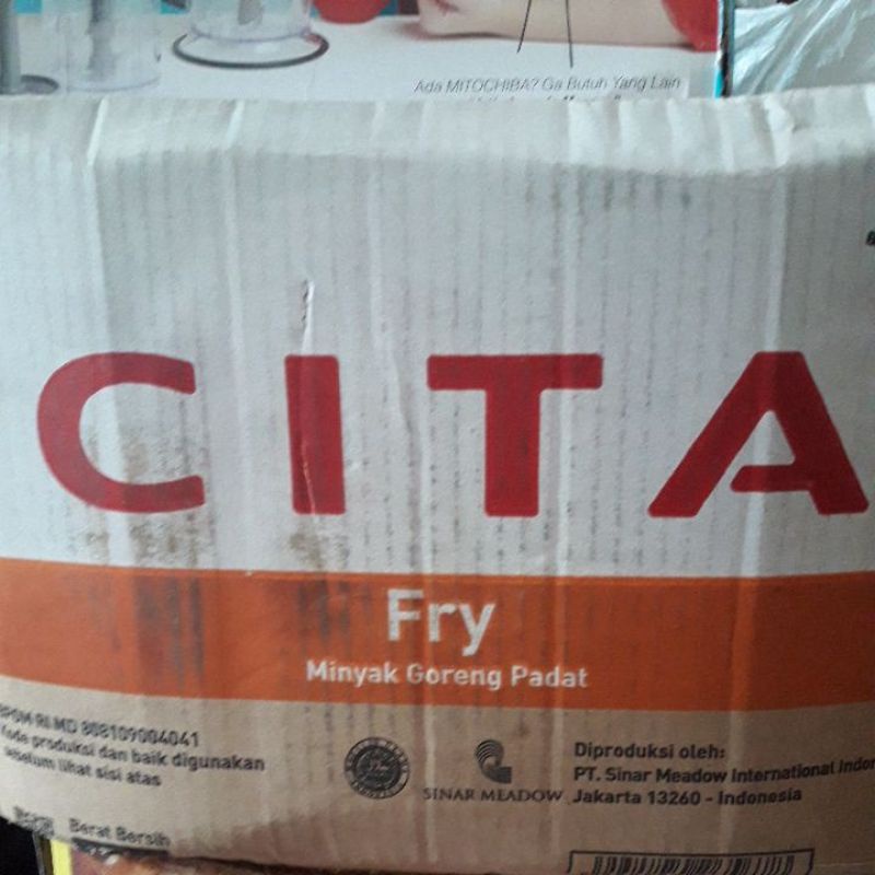 

Cita Fry Minyak goreng padat kemasan repacked 1kg minyak beku minyak donat