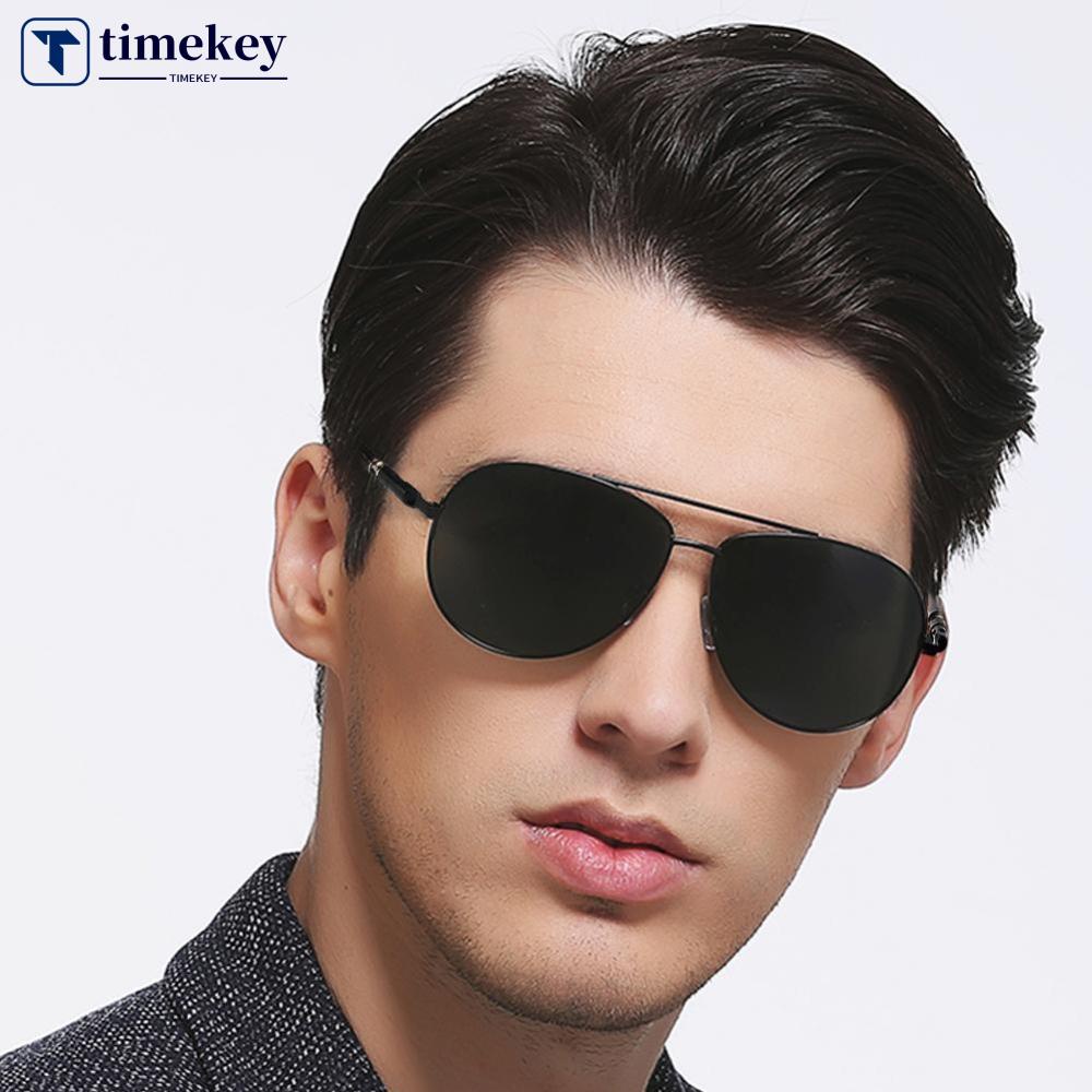 Timekey Kacamata Hitam Polarized Aviation Frame Metal Alloy Untuk Pria C5H5