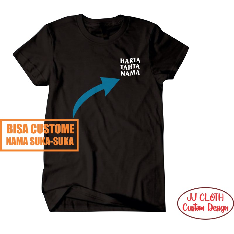 TSHIRT BAJU KAOS  DISTRO PRIA WANITA HITS HARTA  TAHTA  NAMA 