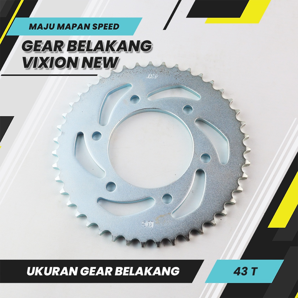 Gear belakang Vixion New 43T - 428H KC type SSS / gir blk vixion new 43t