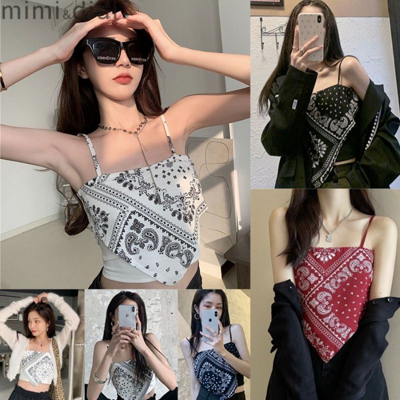 BGEMOY-Tanktop Lisa-Tanktop Slayer Cewek Korea Kekinian Viral Hits-Tanktop Sexy Untuk Jalan-jalan- D