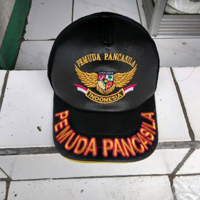 TOPI PEMUDA PANCASILA KULIT FULL BORDIR