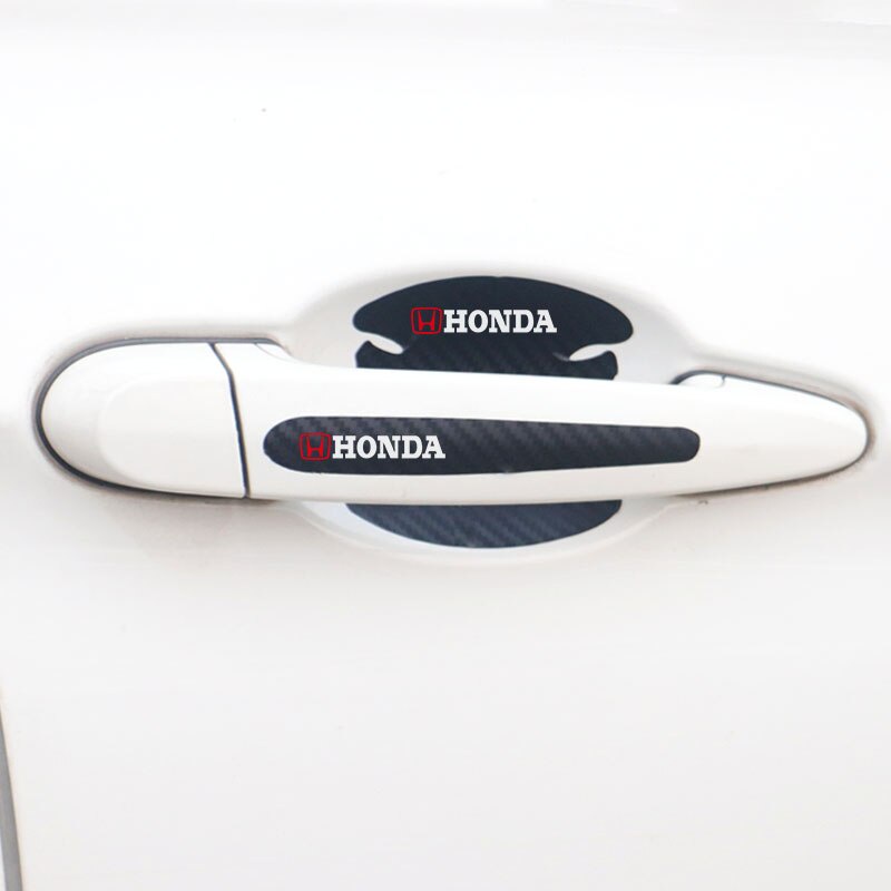 Honda 8Pcs Stiker Pelindung Handle Pintu Mobil Bahan Karbon Fiber Untuk Civic CRV HRV BRV Freed Brio Accord Jazz
