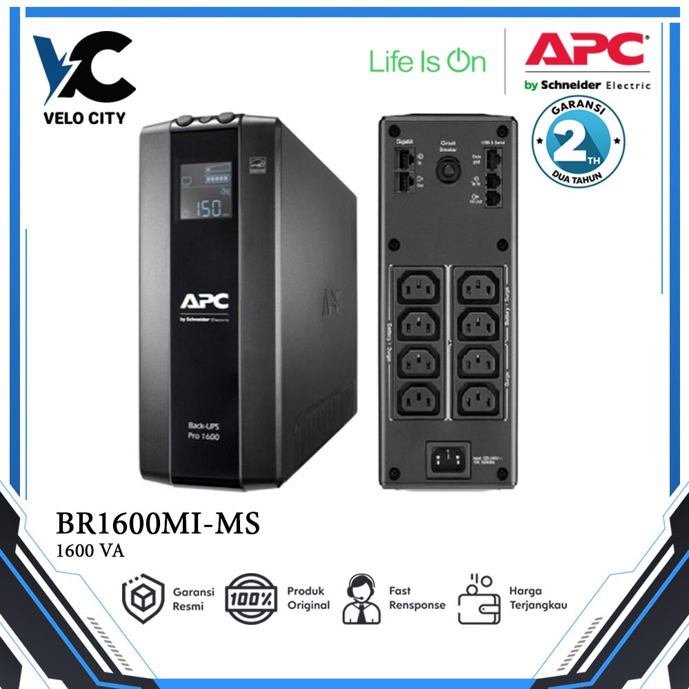 UPS APC Back UPS Pro BR 1600VA, 8 Outlets, AVR, LCD Interface BR1600MI