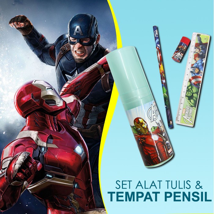 

Alat Tulis Sekolah Lengkap Penghapus Penggaris Dan Pensil The Avengers