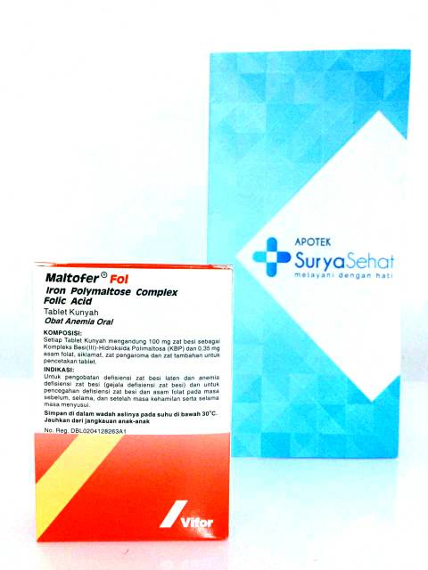 Maltofer® Fol obat anemia oral 1 box isi 30 tablet kunyah (tambah darah)