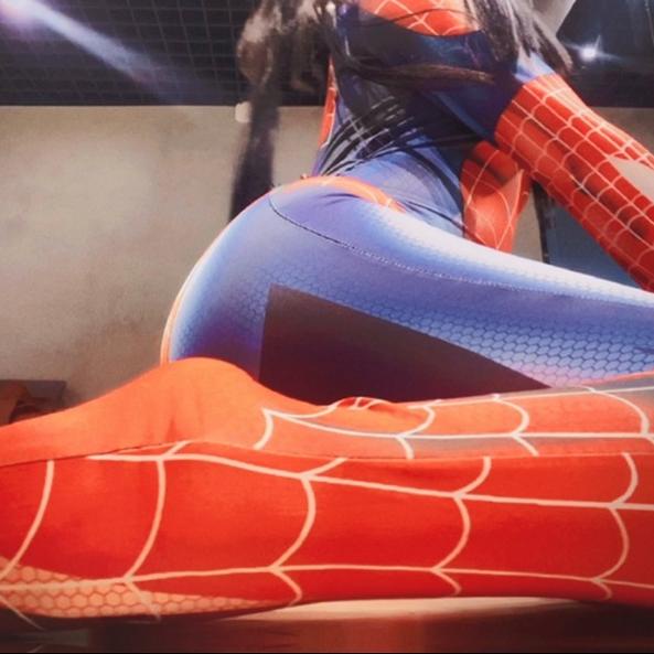 ◊ Bodysuit bungkus wanita dari Dua Dimensi COS Kostum Playsuits Cosplay Kostum Seksi Spiderman Celan