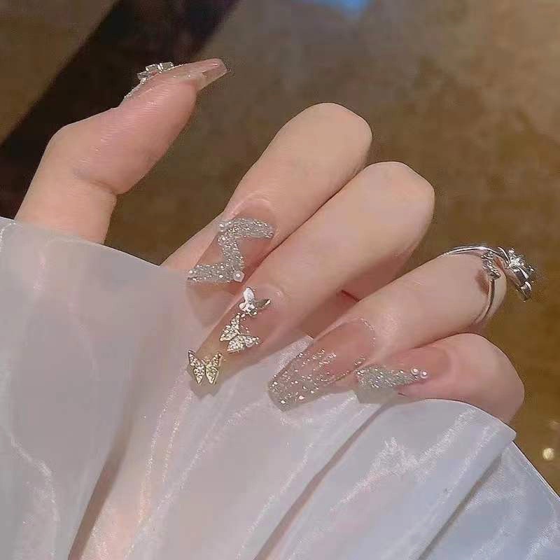 Kuku Palsu 【B9，lem cair】Nikah Wedding False Nailart Pengantin Tangan