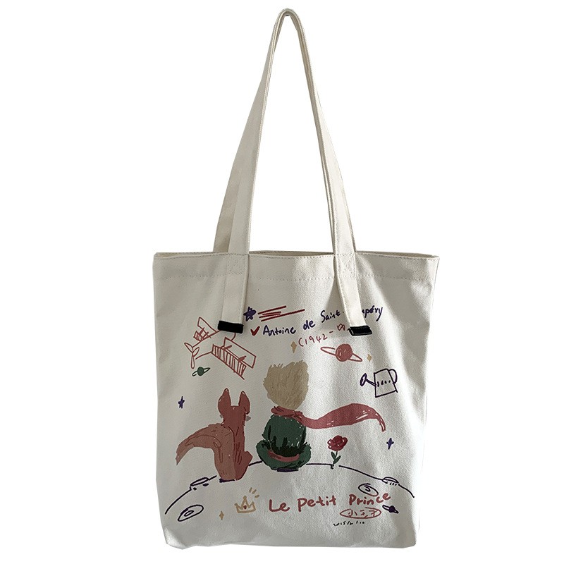 TC-28 tas kanvas canvas bag wanita import korea jepang petit prince the little prince