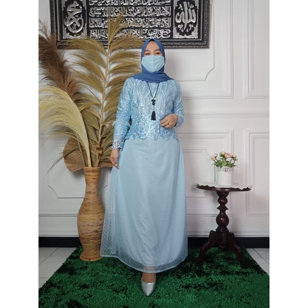 0RB GAMIS Brukat PESTA Ariana Salvina MAXI Motif Fashion Wanita DRESS MUSLIMAH