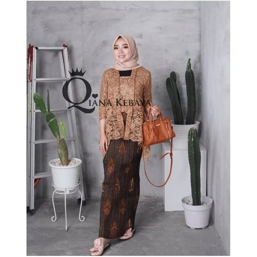 set kebaya brukat kutubaru qiana berkualitas