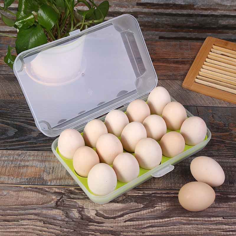 15 Eggs Holder  Storage Container PP Refrigerator Egg Storage Box 1 Pcs OWT