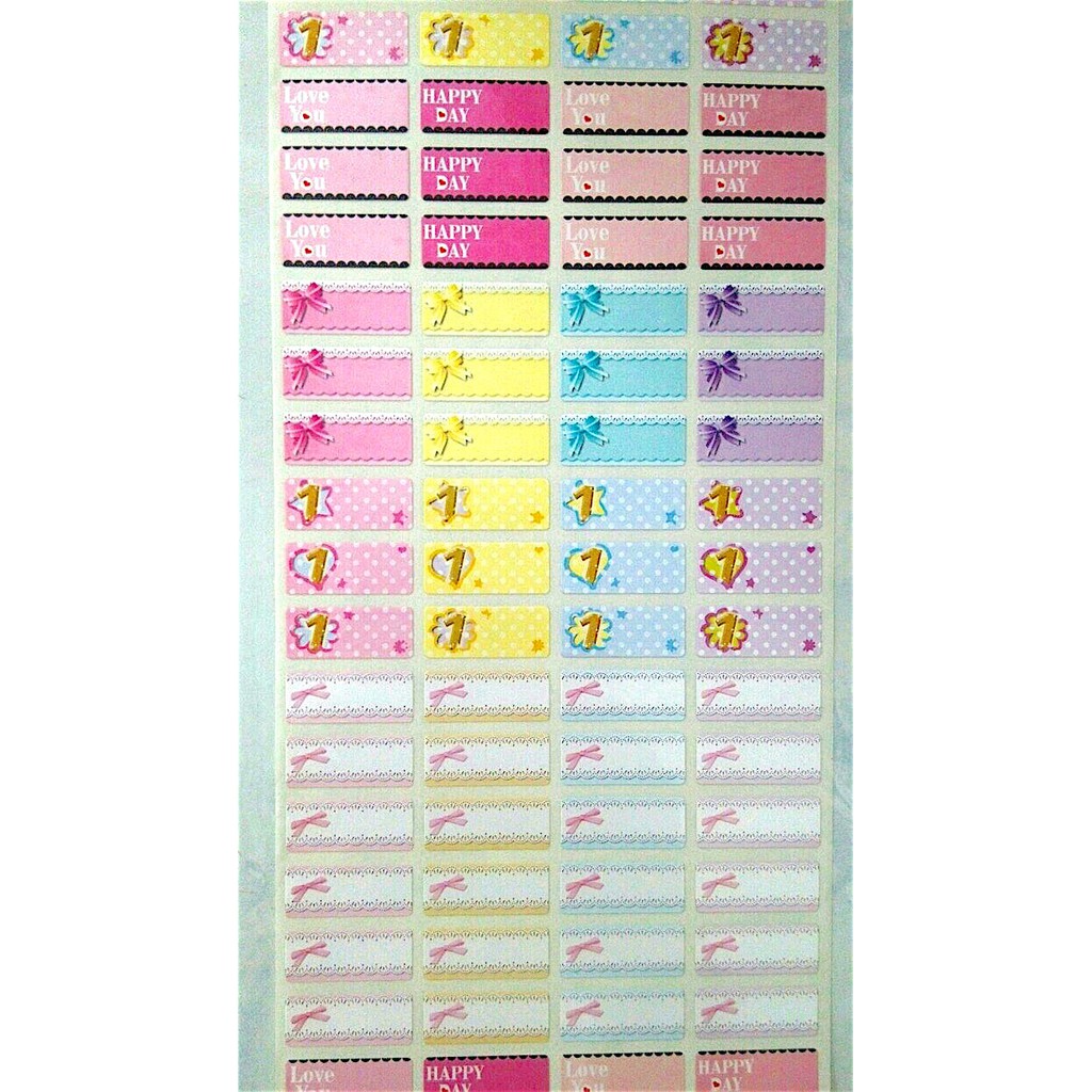 

Label nama anti air stiker waterproof Motif 7 Happy Day