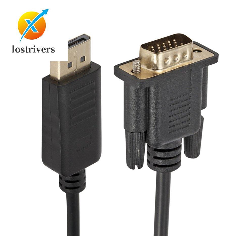 1.8M DP Display Port Male to VGA Male RGB DSUB Cable Adapter HDTV