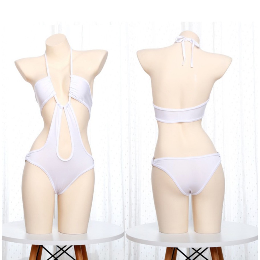 LI-107 white swimsuit baju renang bikini jepang seksi sexy cosplay