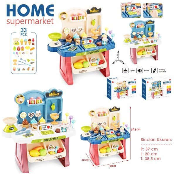 MINI MARKET PLAYSET BLUE  - SUPER MARKET PLAYSET