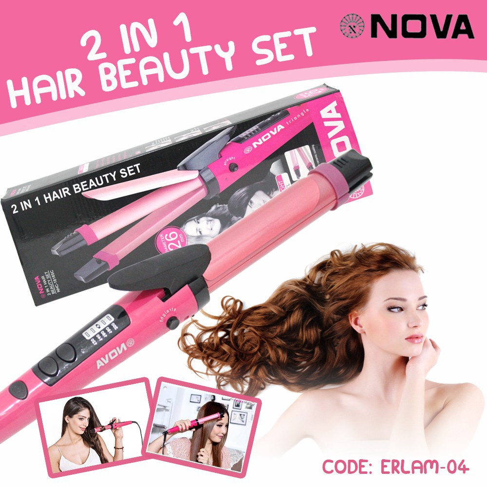 CATOK NOVA BEAUTY 2 IN 1 HAIR BEAUTY SET - CATOK RAMBUT LURUS DAN CURLY